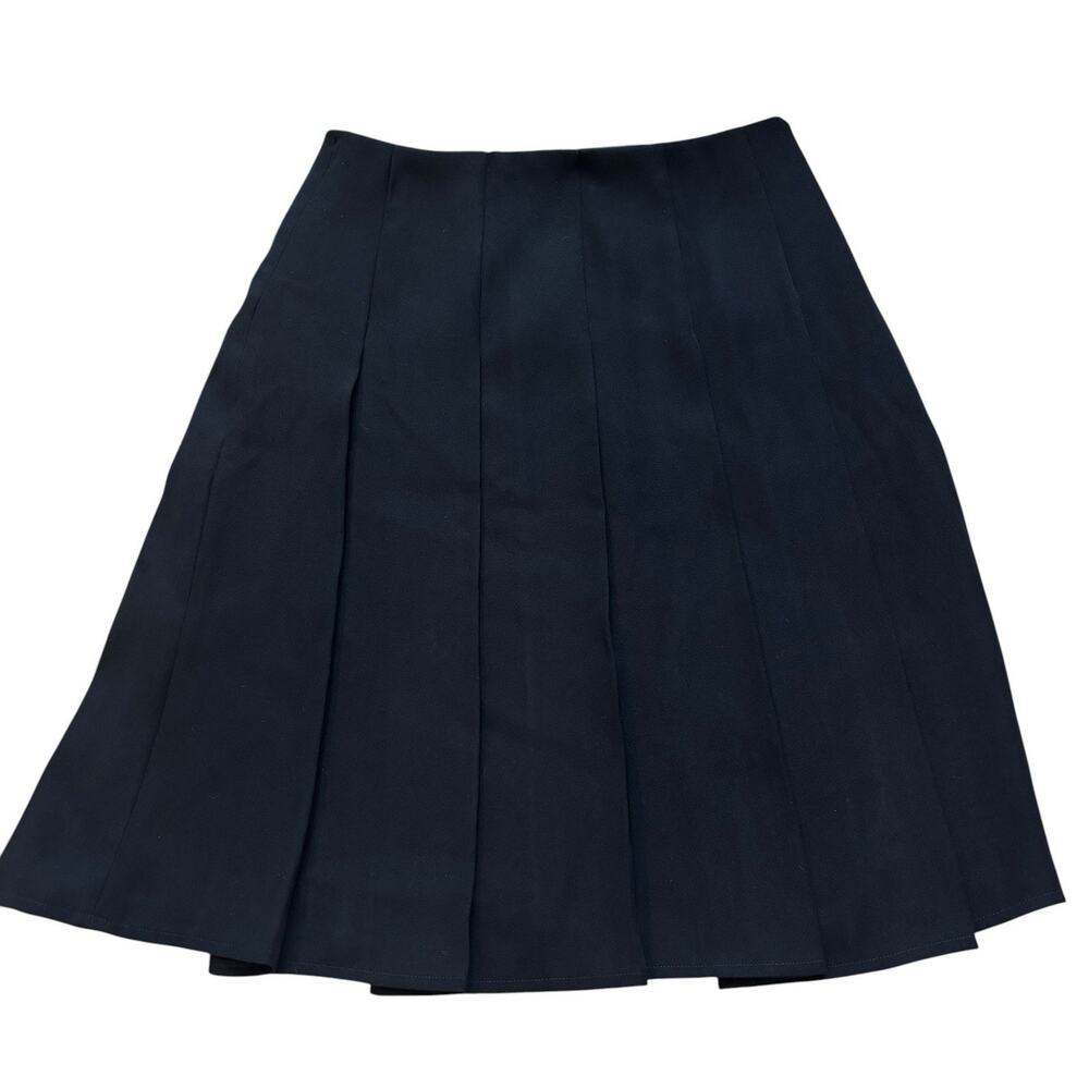 LOUIS VUITTON Black Pleated Mini Skirt US 6 (27" Waist) EU 34 NWOT Side Zip